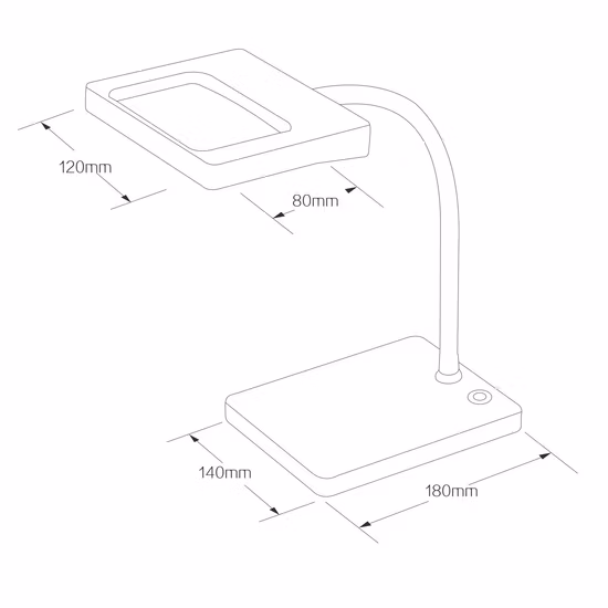 Multifunktionale dimmbare LED-Tisch-Lupenlampe für den Schreibtisch mit metallischem Sockel, magnetischen flexiblen Armklammern