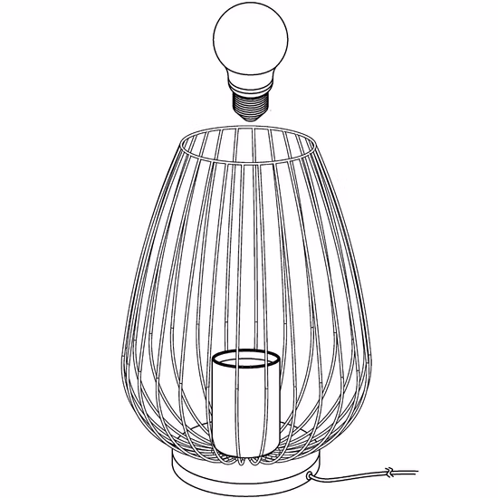 Schwarze Metall-Kunstdesign-Tischlampe aus schmiedeeisernem Handwerkskäfig